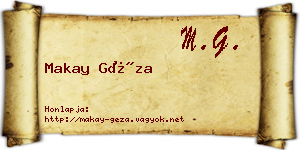 Makay Géza névjegykártya