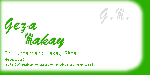 geza makay business card