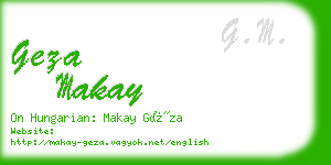 geza makay business card